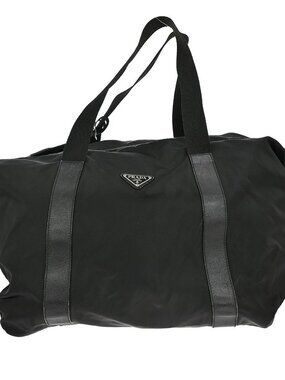 Deal PRADA BLACK NYLON TRAVEL HANDBAG 135 NQ02202